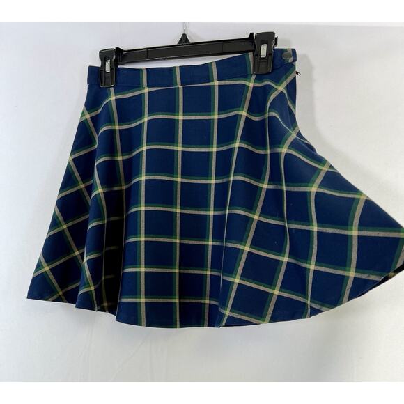 American Apparel Plaid Mini Skirt Academia Punk Y2K Tennis Goth Green Blue Sz M - Picture 3 of 9